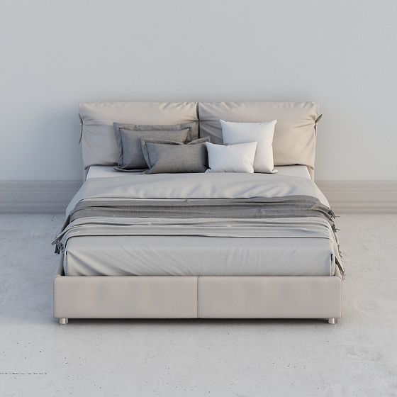 Modern Low-Poly Bed 3D Model Design