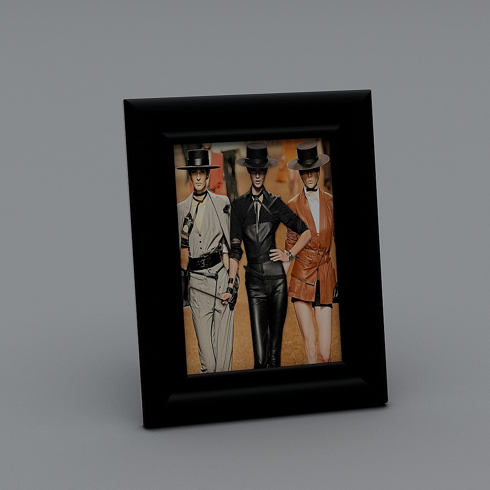 Stylish Low Polygon 3D Model of Vintage Fashion