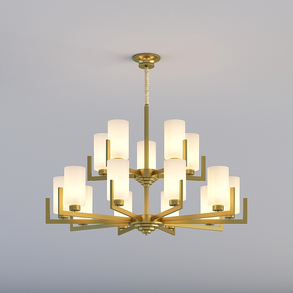 3D lights are all LX-New Chinese Light Luxury Restaurant Bedroom Study Chandelier-8812-15