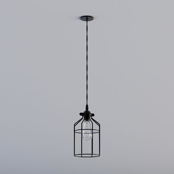 Stylish Industrial 3D Pendant Lamp Model