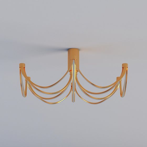 Flowing Light Chandelier 3D model for Modern Interiors