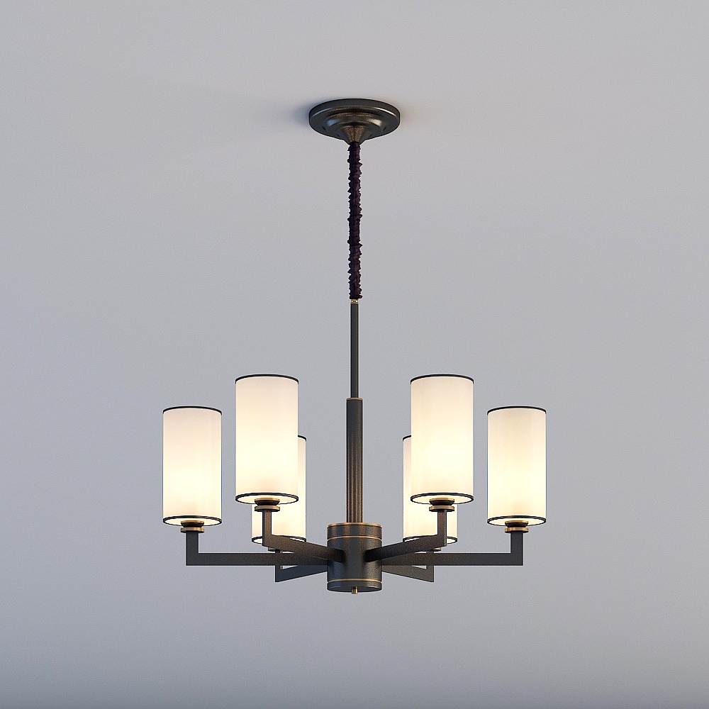 Elegant Low-Poly Chandelier 3D model