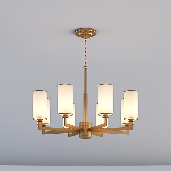 Elegant Low-Polygon Chandelier 3D model