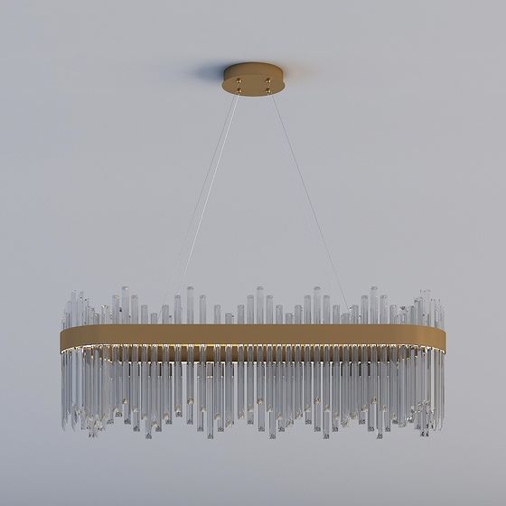 Elegant Low-Poly Chandelier 3D model