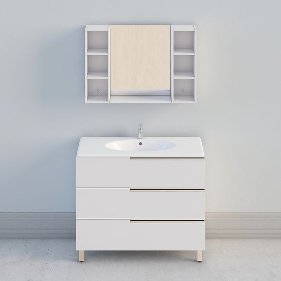 Elegant Bathroom Vanity 3D model for Contemporary Interiors