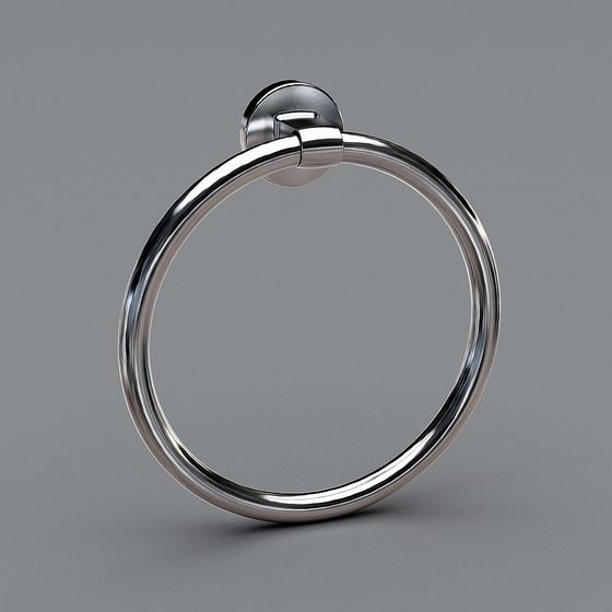 Low-Poly Bathroom Towel Ring 3D model