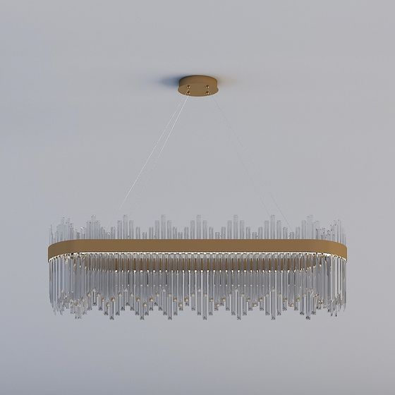 Crystal Cascade 3D model Pendant Light