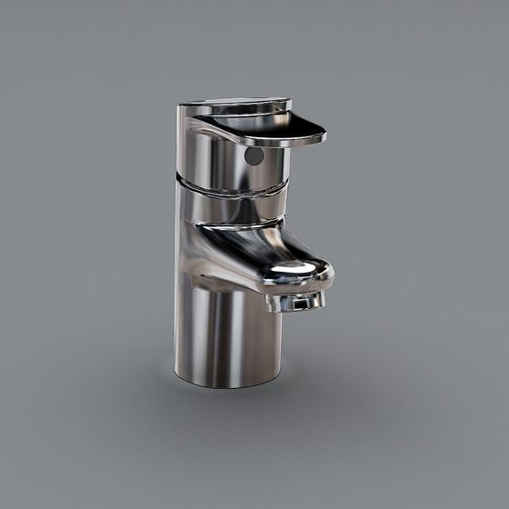 Futuristic 3D Faucet Model with Low Poly and High Detail