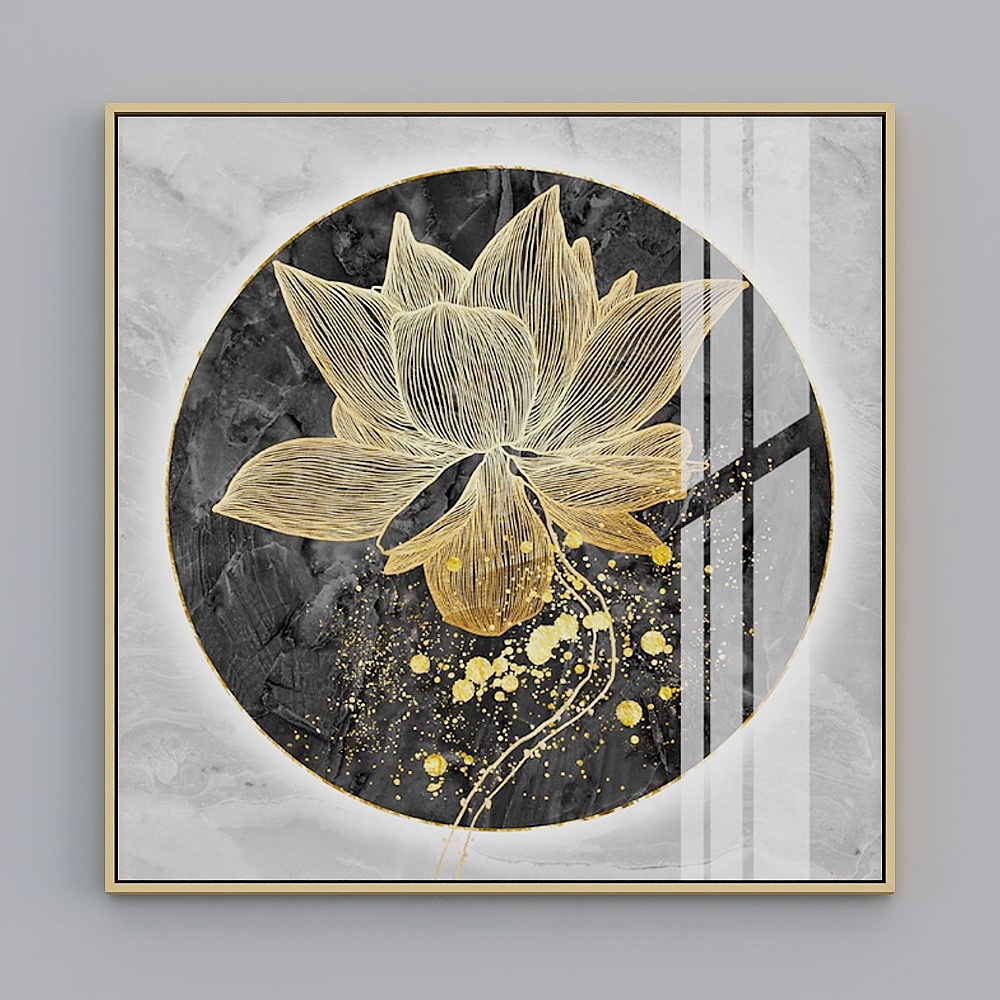 Black Le Bond Decorative Painting 3D Model for Modern Decor
