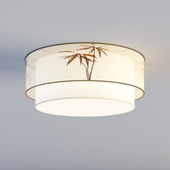 Elegant Ceiling Light 3D model with Oriental Charm