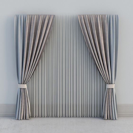 Low Poly Curtain 3D Model with High Detail