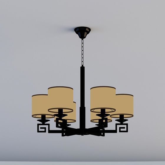 Elegant Low-Poly Chandelier 3D model