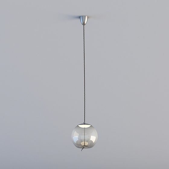 3D ライトはすべて GRN-北欧 ミニマリスト バー カフェ レストラン パーソナリティ クリエイティブ ガラス 麻ロープ シャンデリア - MD3179-B スモークグレー