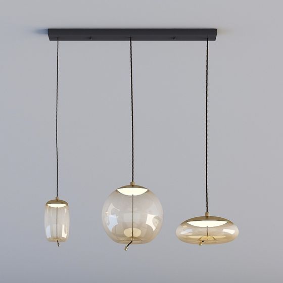 Stylish Low-Polygon Pendant Lamp 3D model