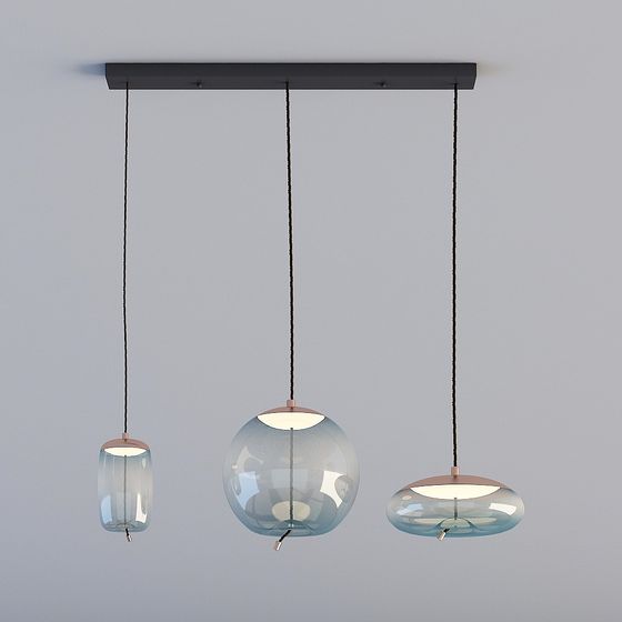 Illuminazioni 3D sono tutte GRN- Nordic Minimalista Bar Caffè Ristorante Personalità Creativa Lampadario in Vetro con Cordone di Canapa - MD3179-ABC Blu Acqua