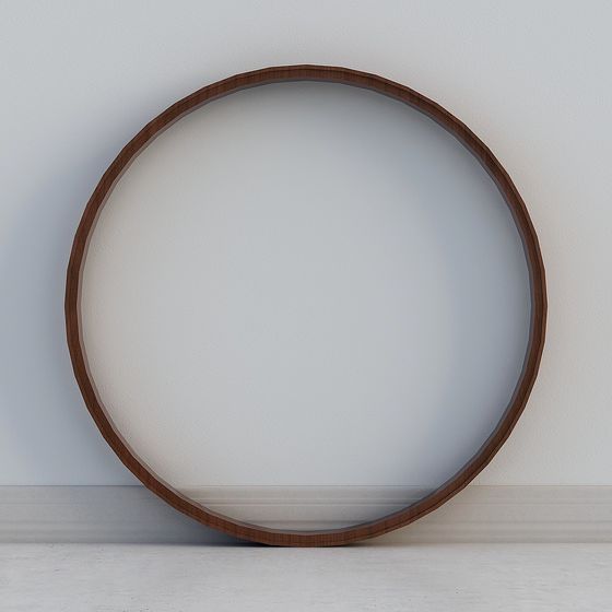 Elegant Round Mirror 3D model for Modern Interiors