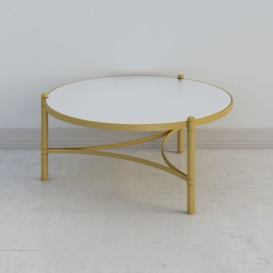 Elegant Gold Round Table 3D model for Modern Interiors