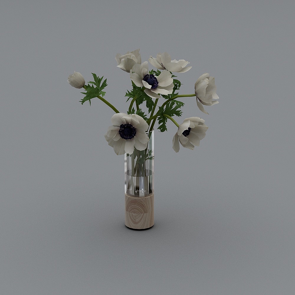 흰색 식물 유리 화병