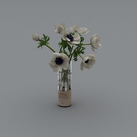 흰색 식물 유리 화병