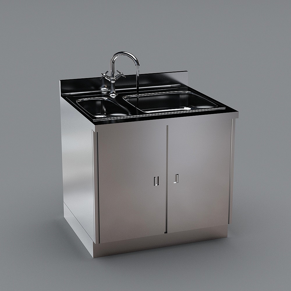 Double sink sink (with cabinet)