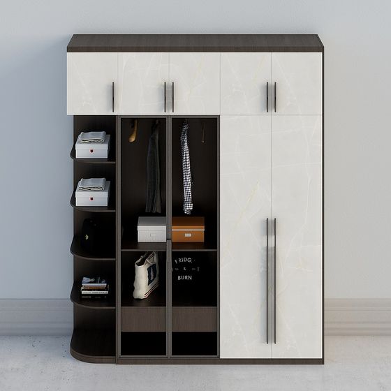 Stylish Minimalist Wardrobe 3D model for Modern Homes