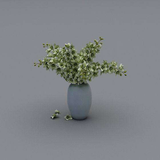 Vase with Greenery 3D model
