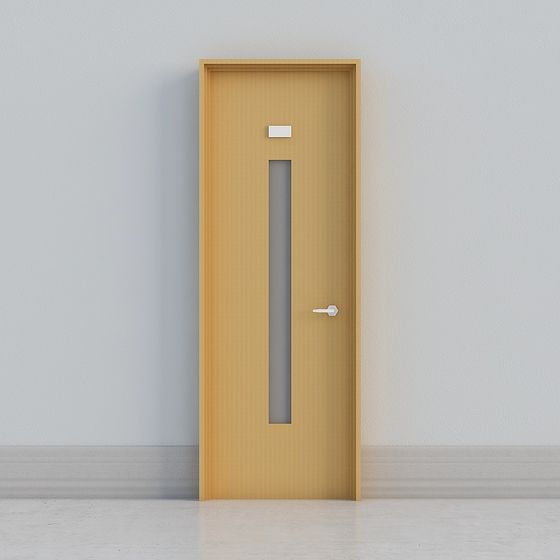 Wood Grain Glass Door 3D model