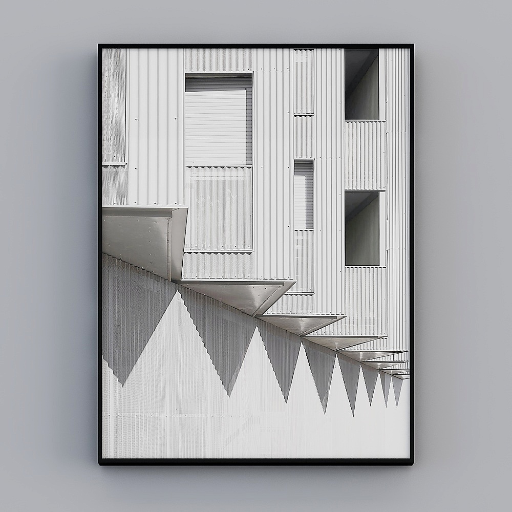 Futuristic Industrial Style Building 3D model