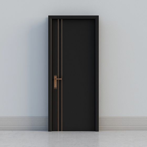 Elegant Black Single-Door Combination Model 3D Model