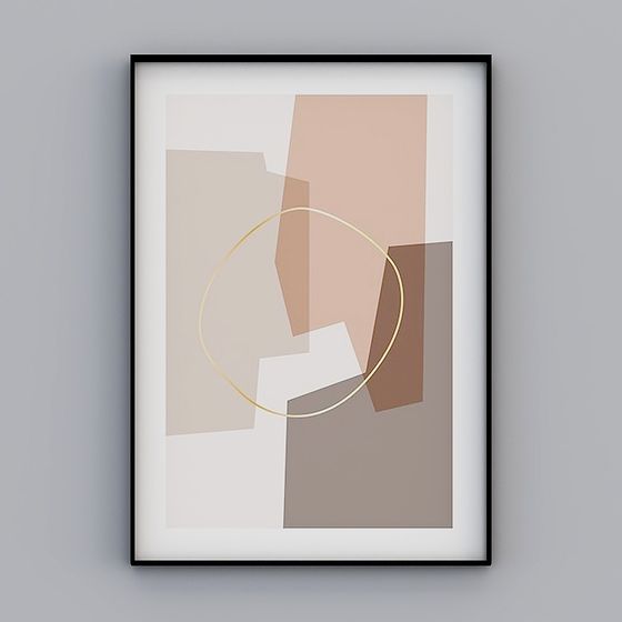 Abstract Geometric 3D Model for Modern Art