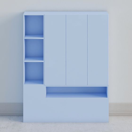 Blue Bookcase 3D Model for Stylish Organization