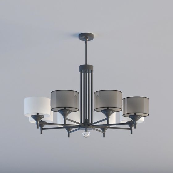 Stylish Low-Polygon Pendant Light 3D model