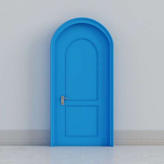 Puerta arqueada clásica azul