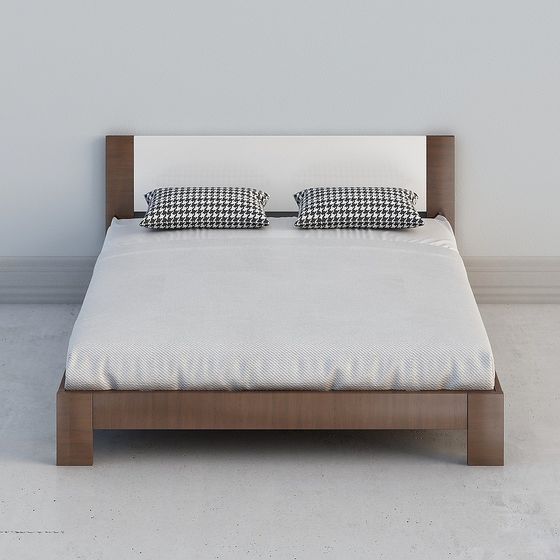 Modern Low-Polygon Bed Frame 3D model