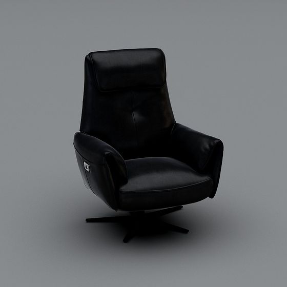 Stylish Rotating Leather Chair 3D model for Office Spaces
