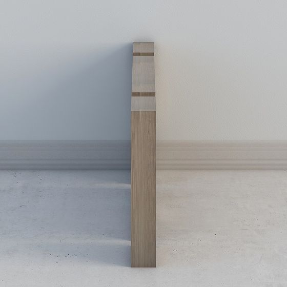 Elegant Low-Polygon Wooden Column 3D model for Modern Spaces