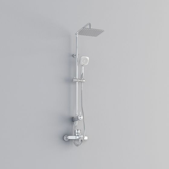 Minimalist Shower System 3D model for Contemporary Bathrooms