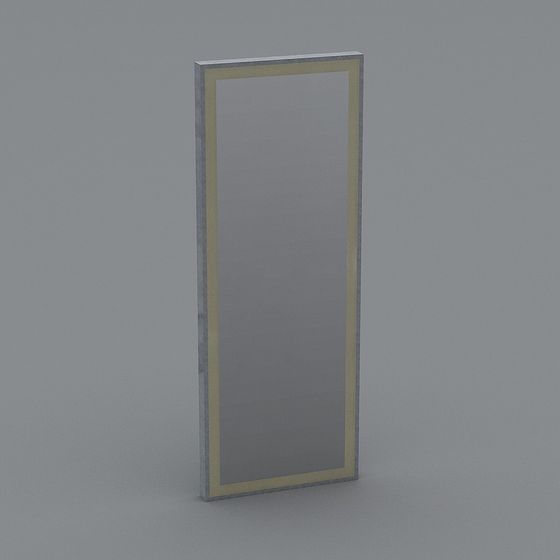 Gray Barber Mirror 3D Model for Modern Salons