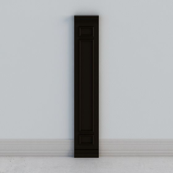 Elegant Low-Polygon Black Wood Frame 3D model