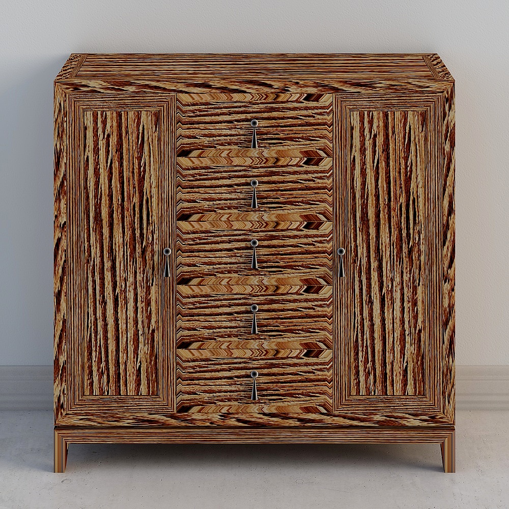 Zebra Wood Cabinet 3D model