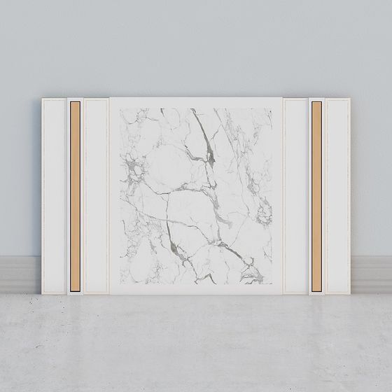Elegant Low-Poly White Marble Wall 3D model