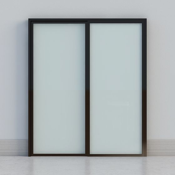 Stylish Glass Sliding Door 3D model for Modern Spaces