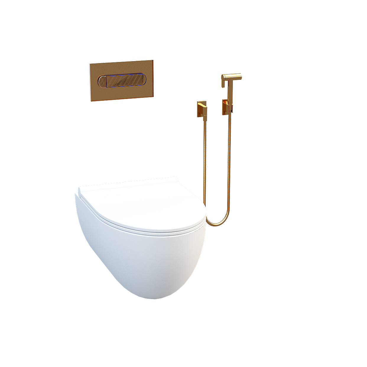 Minimalist Wall-Mounted Toilet 3D Model – White Ceramic