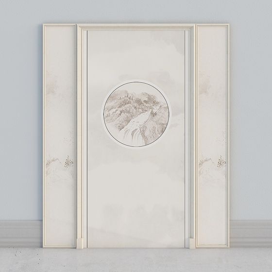 Sophisticated Landscape Painting Screen 3D model