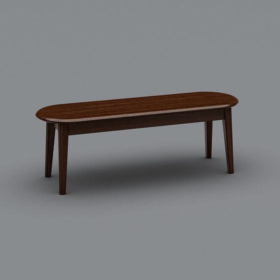 Elegant Oval Wooden Table 3D model