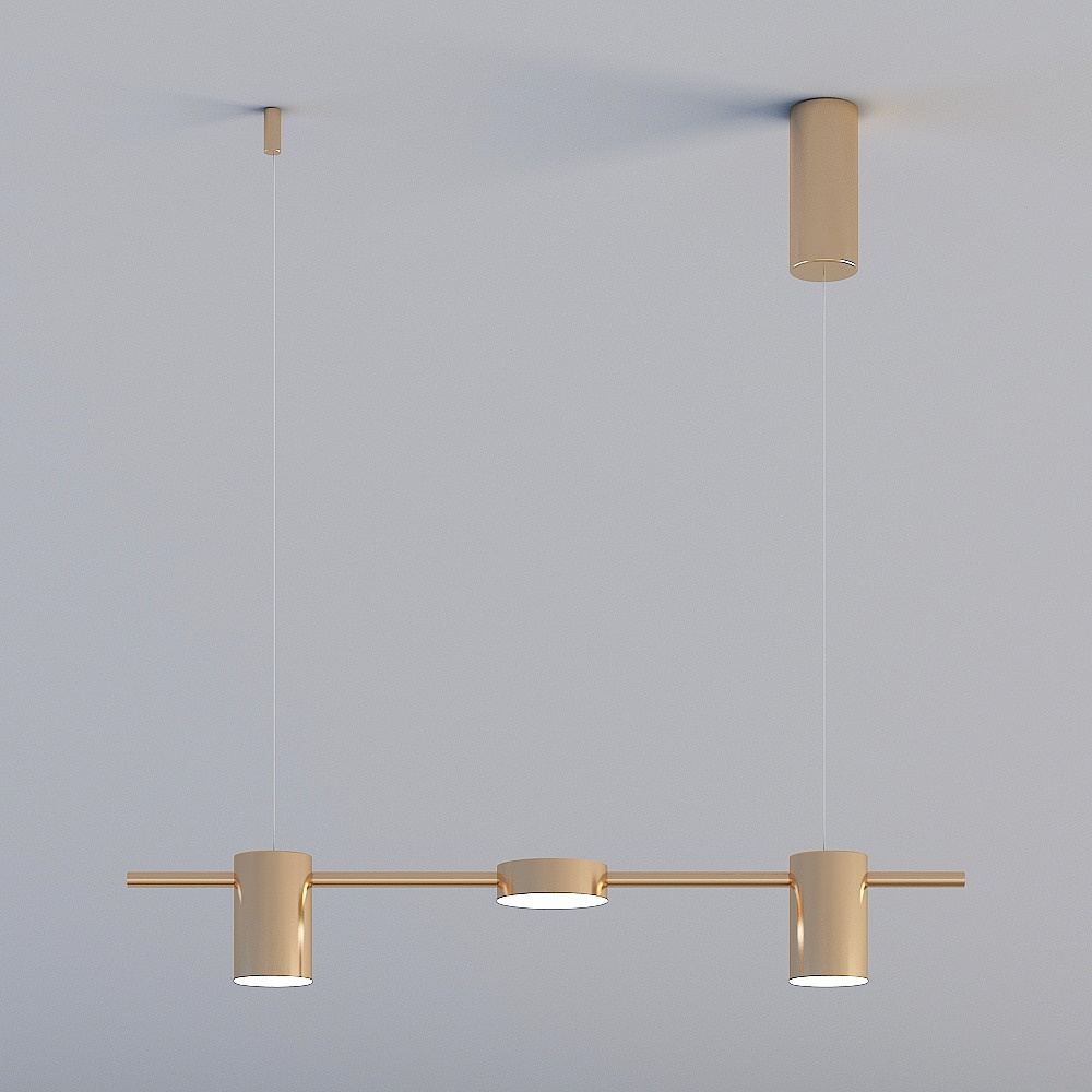3D lights are all GRN- Postmodern Minimalist Restaurant Bar Chandelier-3-Plating Copper-D800