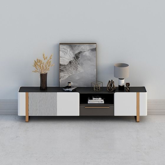 Elegant TV Cabinet 3D model for Modern Interiors