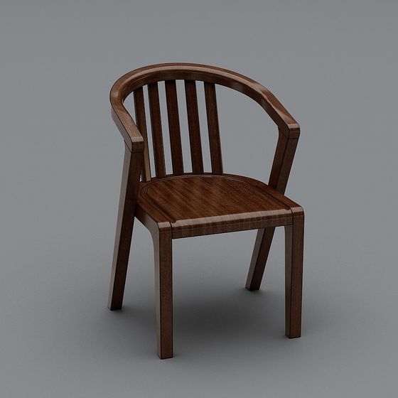 Vintage Wooden Armchair 3D model