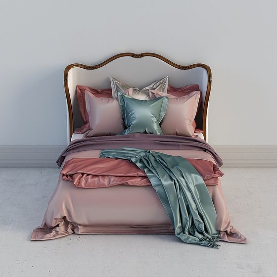 Elegant Vintage-Modern Bed Frame 3D model