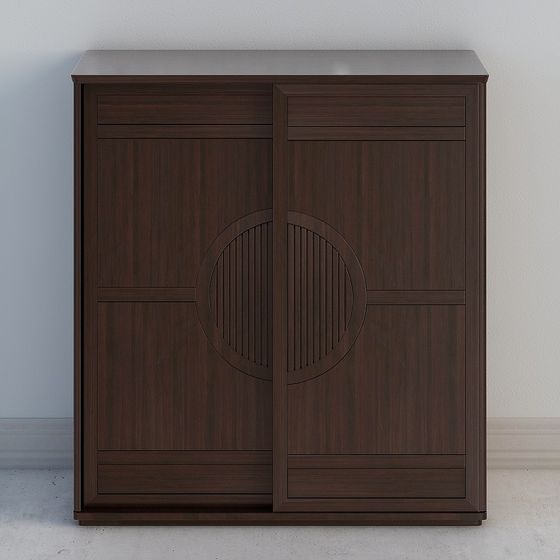 Elegant Sliding Door Cabinet 3D model
